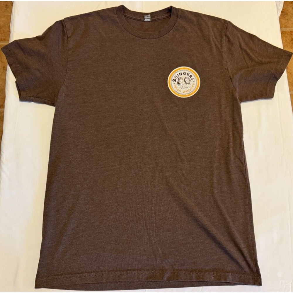 2 Gingers Irish Whiskey Brown T-Shirt - Size M- 60% Cotton 40% Polyester